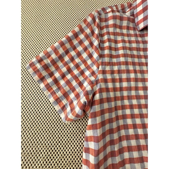 Tommy Bahama Linen‎ Blend Shirt Men L Plaid Gingham Short Sleeve Button Down Up - Picture 6 of 13